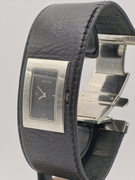 Gucci 7800L G74 Unisex Watch | Swiss Made Rectangle Dial | Vintage Designer Leather Strap Watch | Minimalist Luxury Timepiece