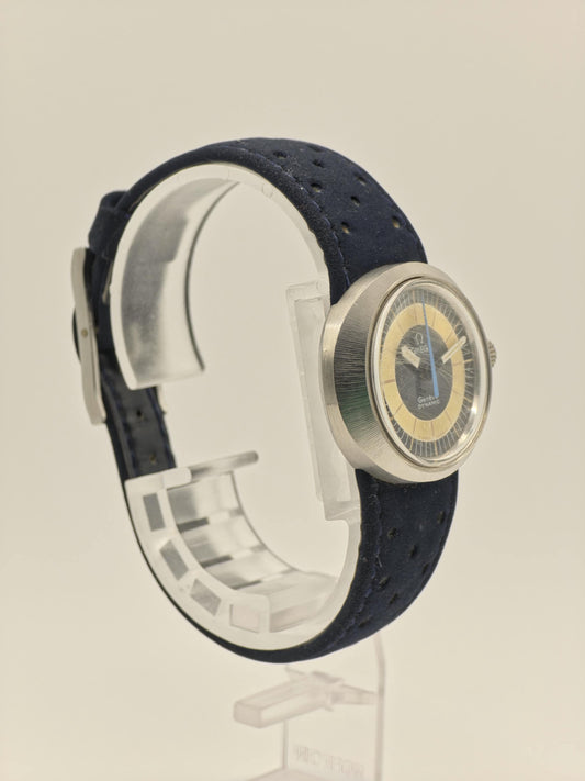 Vintage Omega Genève Dynamic Watch | 1970s Space-Age Blue Dial