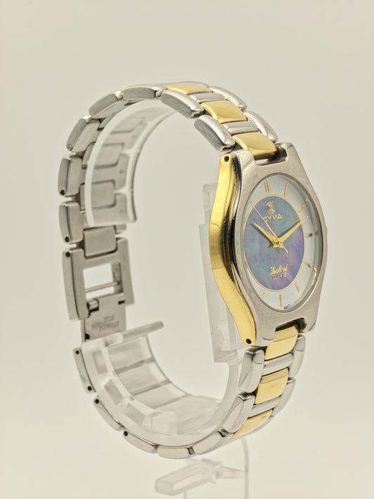 Vintage CYMA Quartz Watch | Blue Mother of Pearl Dial, Swiss Made