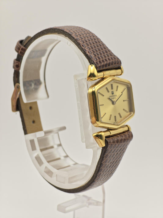 Vintage Universal Genève Watch | Gold-Tone, Lizard Strap, Swiss Made
