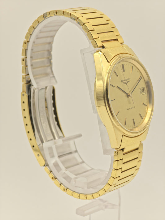 Vintage Longines Automatic Gold Tone Watch Date Display Swiss Made Classic Bracelet - 13