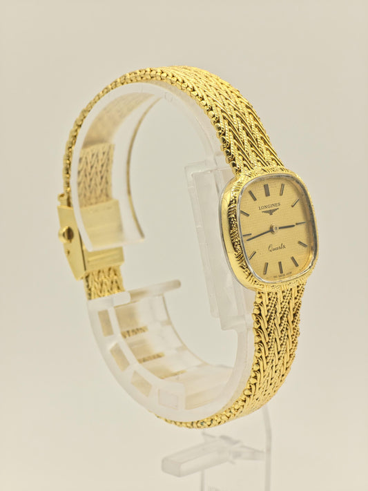 Vintage Longines Quartz Ladies Watch Gold Tone Swiss Made Elegant Bracelet Style - 15