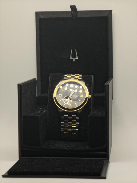 Bulova Men’s Automatic Open Heart Two-Tone Watch 21 Jewels Model 98A168 - 111