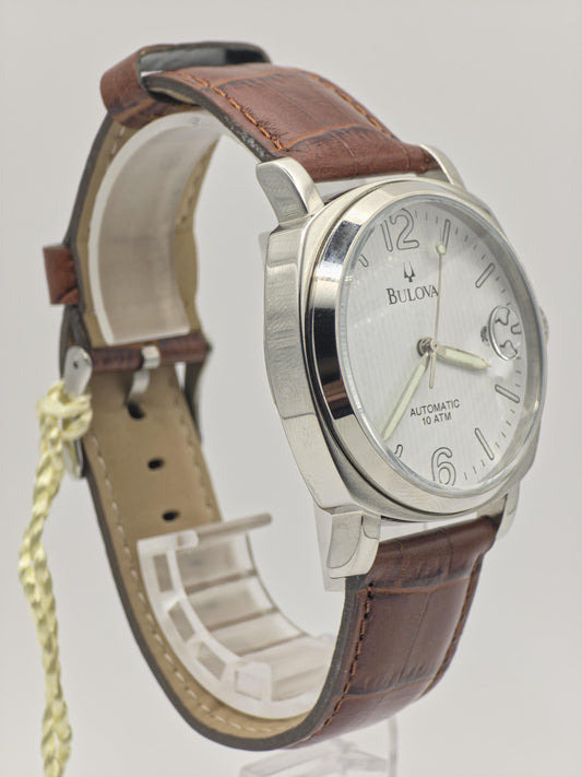 Bulova BVV401 Automatic Men’s Watch 21 Jewels 10 ATM White Dial Brown Leather Strap 49461 | - 31