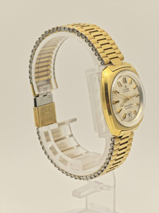 Cyma Navystar Automatic Watch by Synchron Gold Tone Expansion Bracelet Women Vintage | - 54