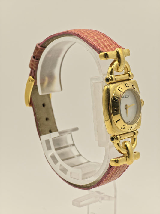 Gucci Gold Tone Watch | Model 6300L | Leather Strap | Swiss Made | Women | - 122