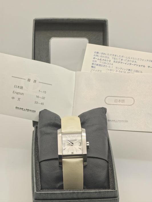 Baume & Mercier Geneve Quartz Watch Square Dial Leather Women - 241