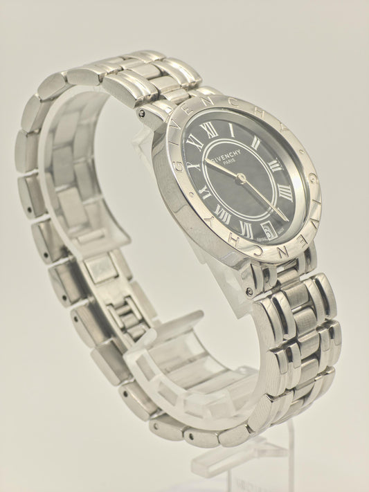 Givenchy RA700491 Quartz Watch Grey Dial Date Stainless Steel Men Swiss Made-257