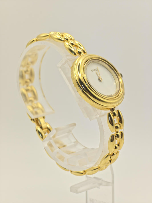 Vintage Gucci 11/12.2 Women’s Watch Gold Tone Bangle Bracelet Swiss Made - 333