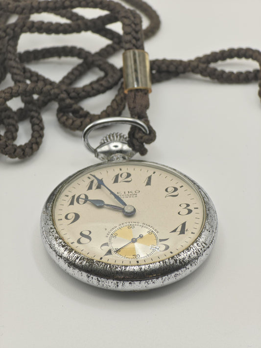 Vintage Seiko Precision Pocket Watch 15 Jewels Mechanical NTT Commemorative Japan - 344