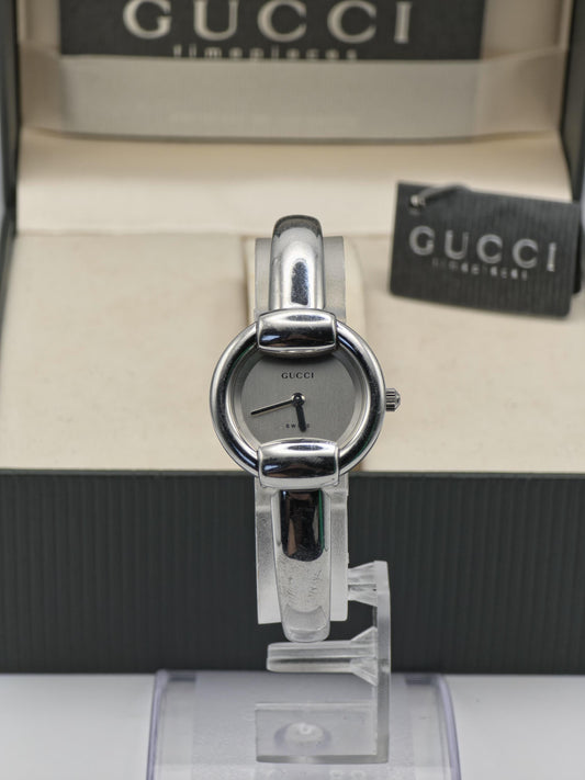 Vintage Gucci Women's Bangle Watch Swiss Quartz Original Box Warranty Card - 353