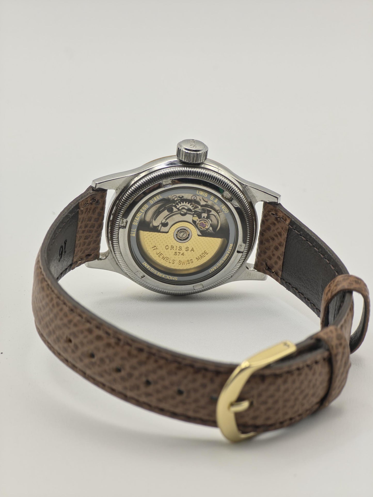 Vintage Oris 17 Jewels Automatic Men's Watch Pointer Date Swiss Madel - 374