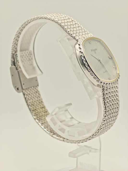 Vintage Nivada Men's/Unisex Quartz Silver Tone Swiss Dress Watch - 415