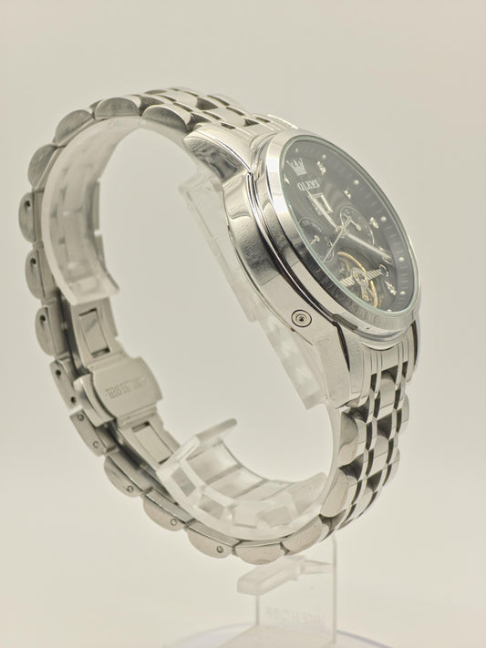 OLEVS Automatic Men's Watch Open Heart Day Date Stainless Steel - 358