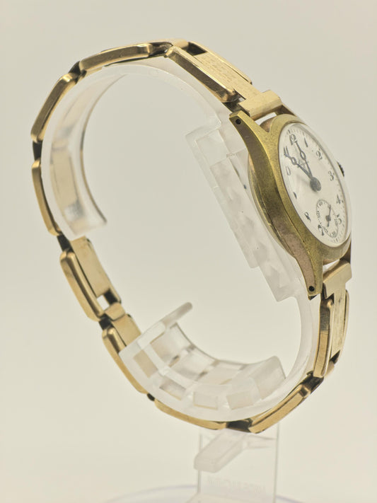 Vintage Longines Women's Mechanical Gold Tone Enamel Dial Small Seconds Wrist Watch - 405