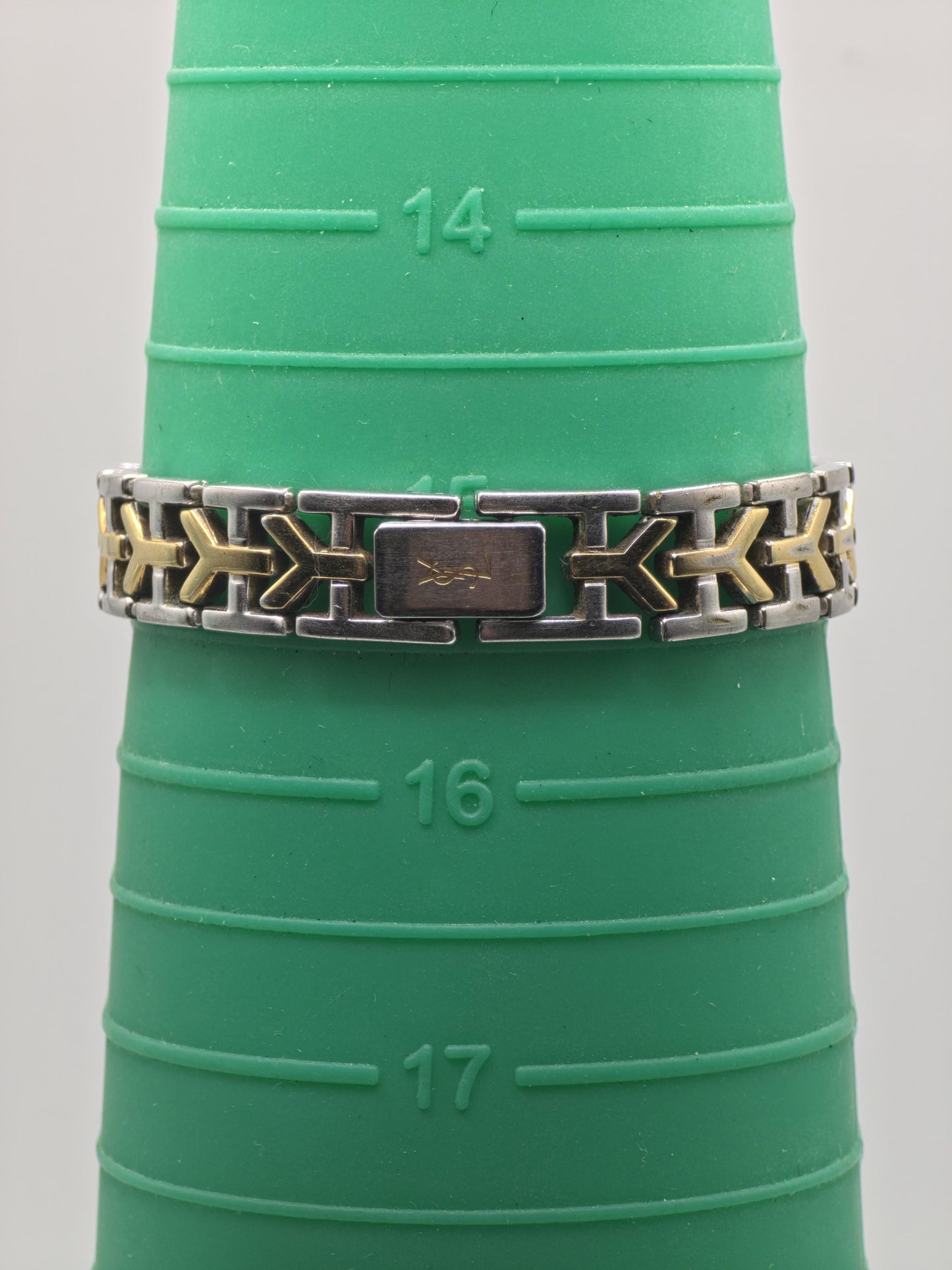 Vintage Yves Saint Laurent Women's Two-Tone Quartz Dress Watch White Dial Bracelet - 419