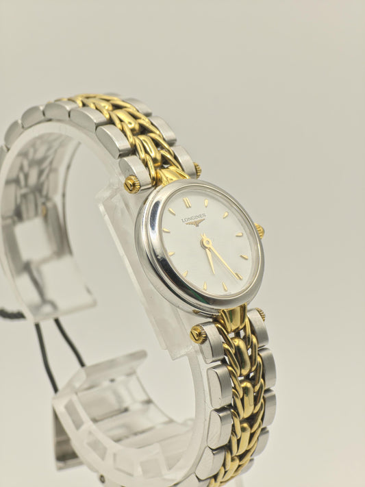 Vintage Longines Women's Quartz White Dial Two-Tone Dress Watch Swiss Made - 435