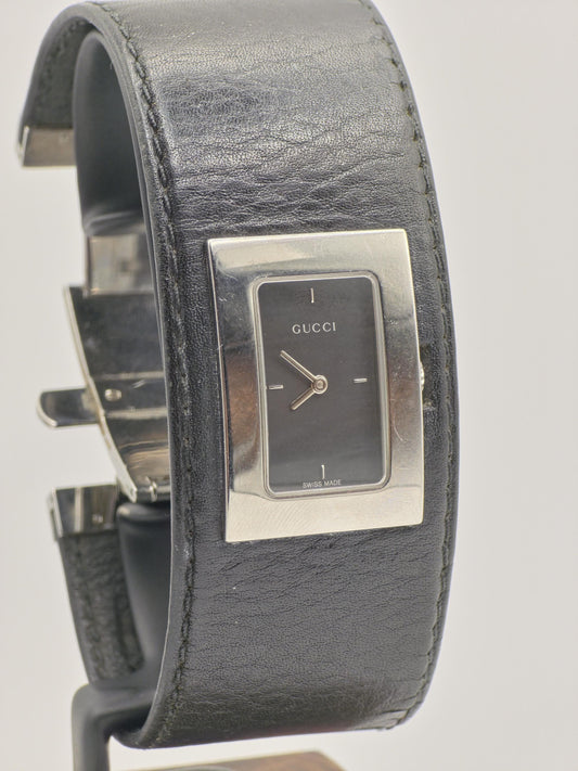 Gucci 7800L G74 Unisex Watch | Swiss Made Rectangle Dial | Vintage Designer Leather Strap Watch | Minimalist Luxury Timepiece
