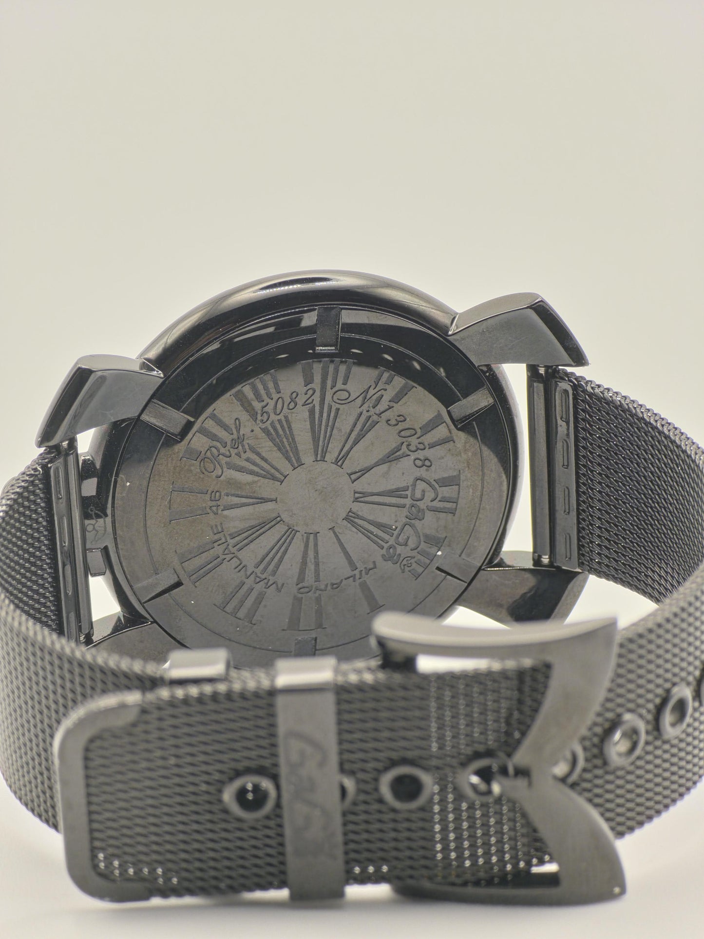GaGa Milano Manuale 46mm: Black PVD Watch with Multicolor Dial (Box & Warranty)