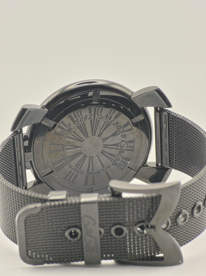 GaGa Milano Manuale 46mm: Black PVD Watch with Multicolor Dial (Box & Warranty)