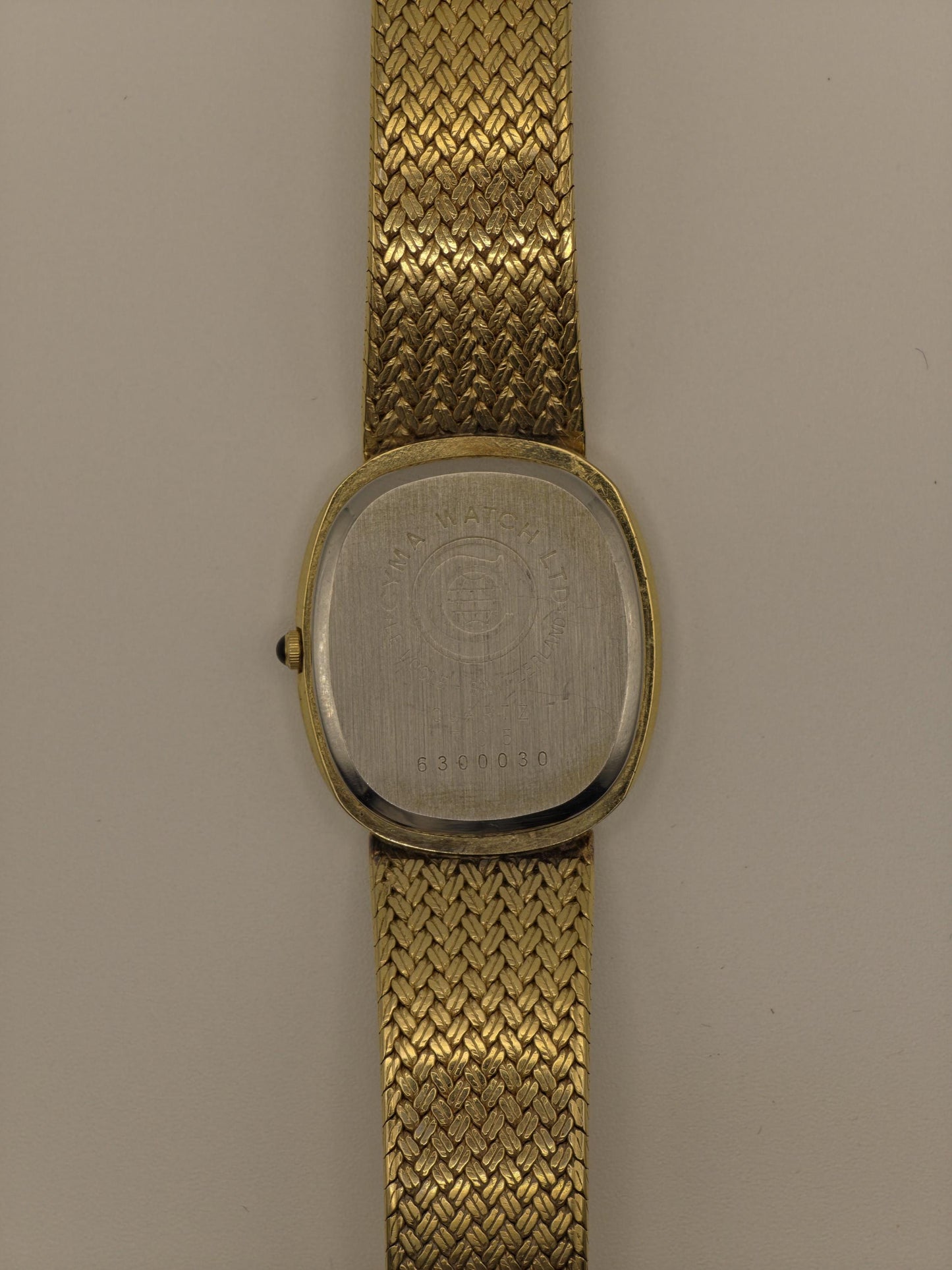 CYMA Gold Plated Quartz Watch | Swiss Made Vintage Watch | Woven Mesh Bracelet | 1980s Elegant Timepiece