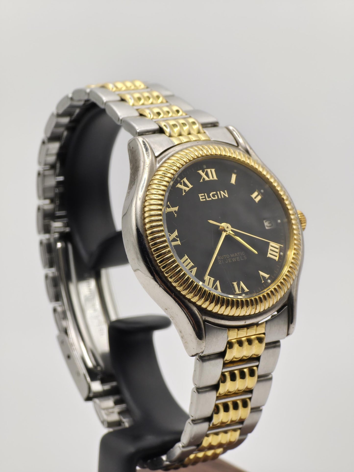 Vintage Elgin Automatic Watch - 1980s Two-Tone 21 Jewels