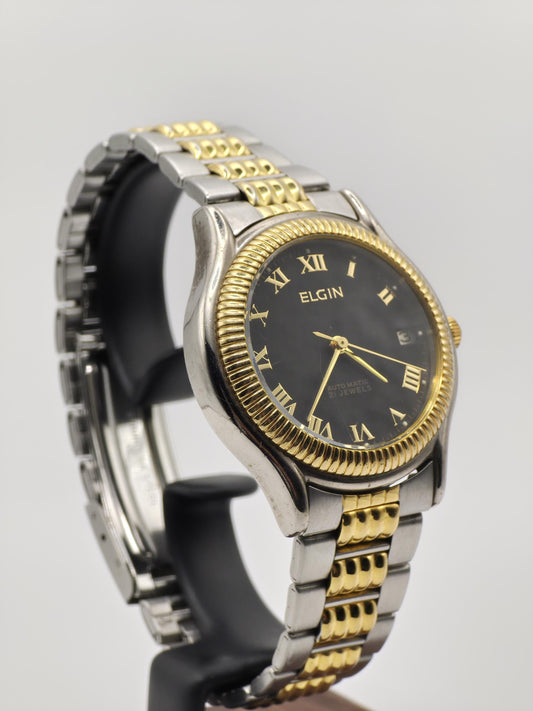 Vintage Elgin Automatic Watch - 1980s Two-Tone 21 Jewels