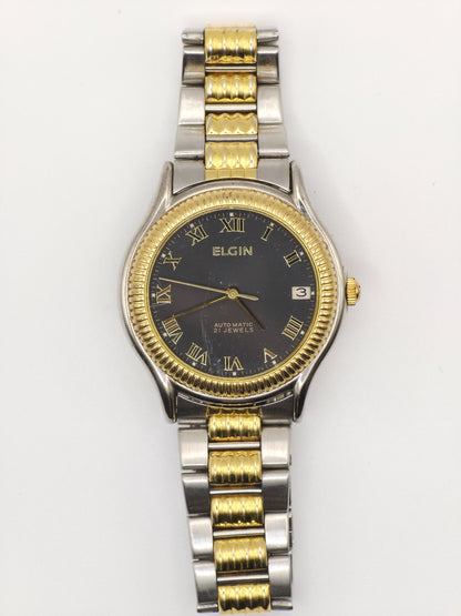 Vintage Elgin Automatic Watch - 1980s Two-Tone 21 Jewels