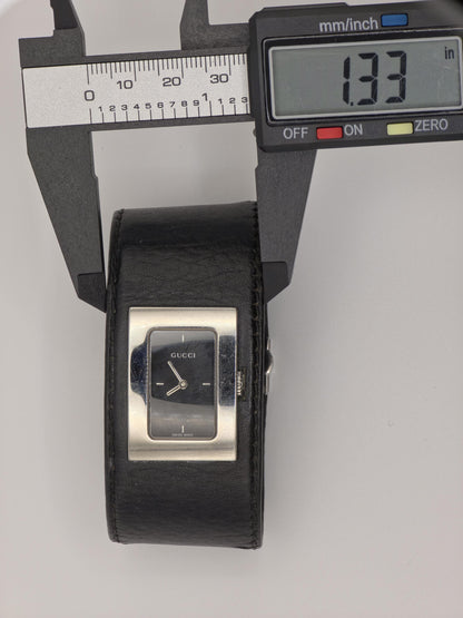 Gucci 7800L G74 Unisex Watch | Swiss Made Rectangle Dial | Vintage Designer Leather Strap Watch | Minimalist Luxury Timepiece
