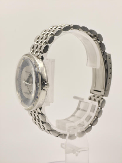 MOVADO President Vintage Men’s Watch – Swiss Made Silver & Blue Dial – 1970s Classic Design