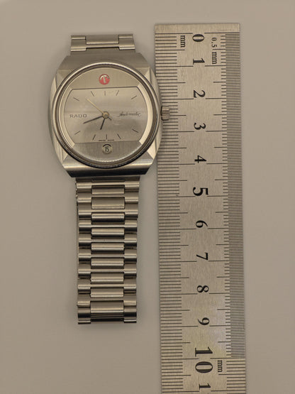 Rado Automatic Date | 1970s Swiss Made | Grey Dial | Vintage Stainless Steel Watch | Collectible Timepiece