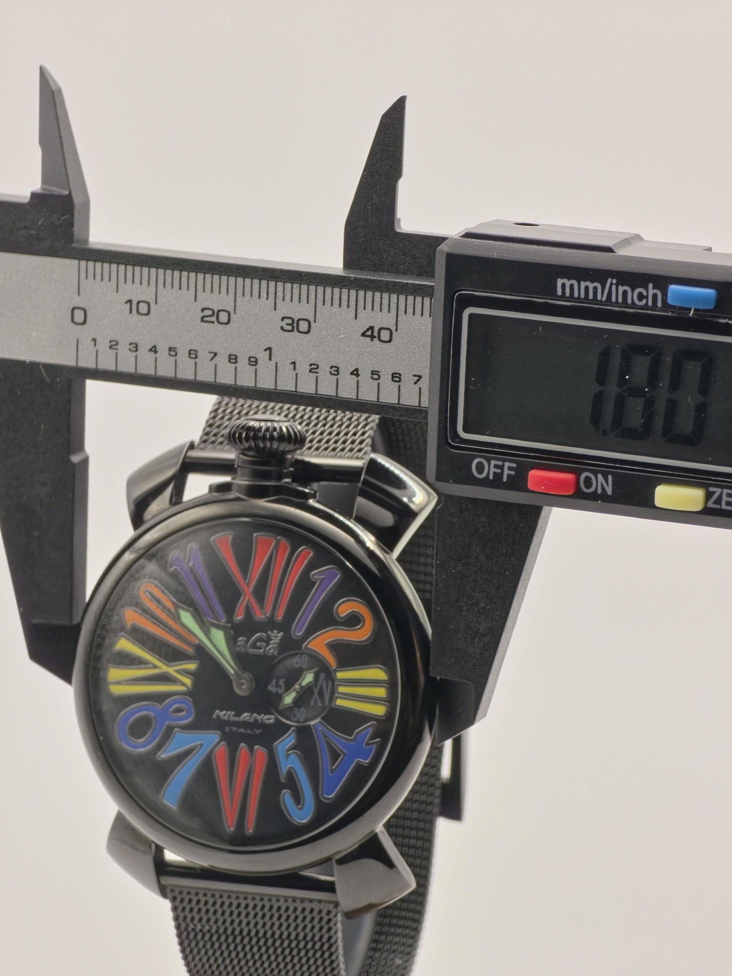 GaGa Milano Manuale 46mm: Black PVD Watch with Multicolor Dial (Box & Warranty)