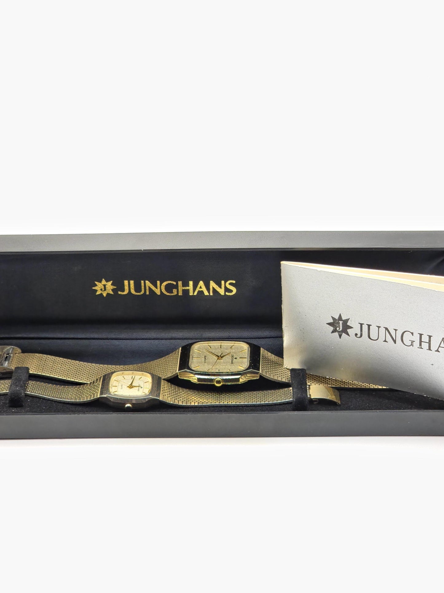 Vintage Junghans His & Hers Watch Set: Gold Tone Mesh, c.1980s