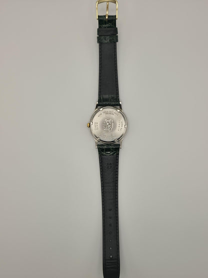 Vintage Elgin Opal Dial Watch – USA Made, Green Leather
