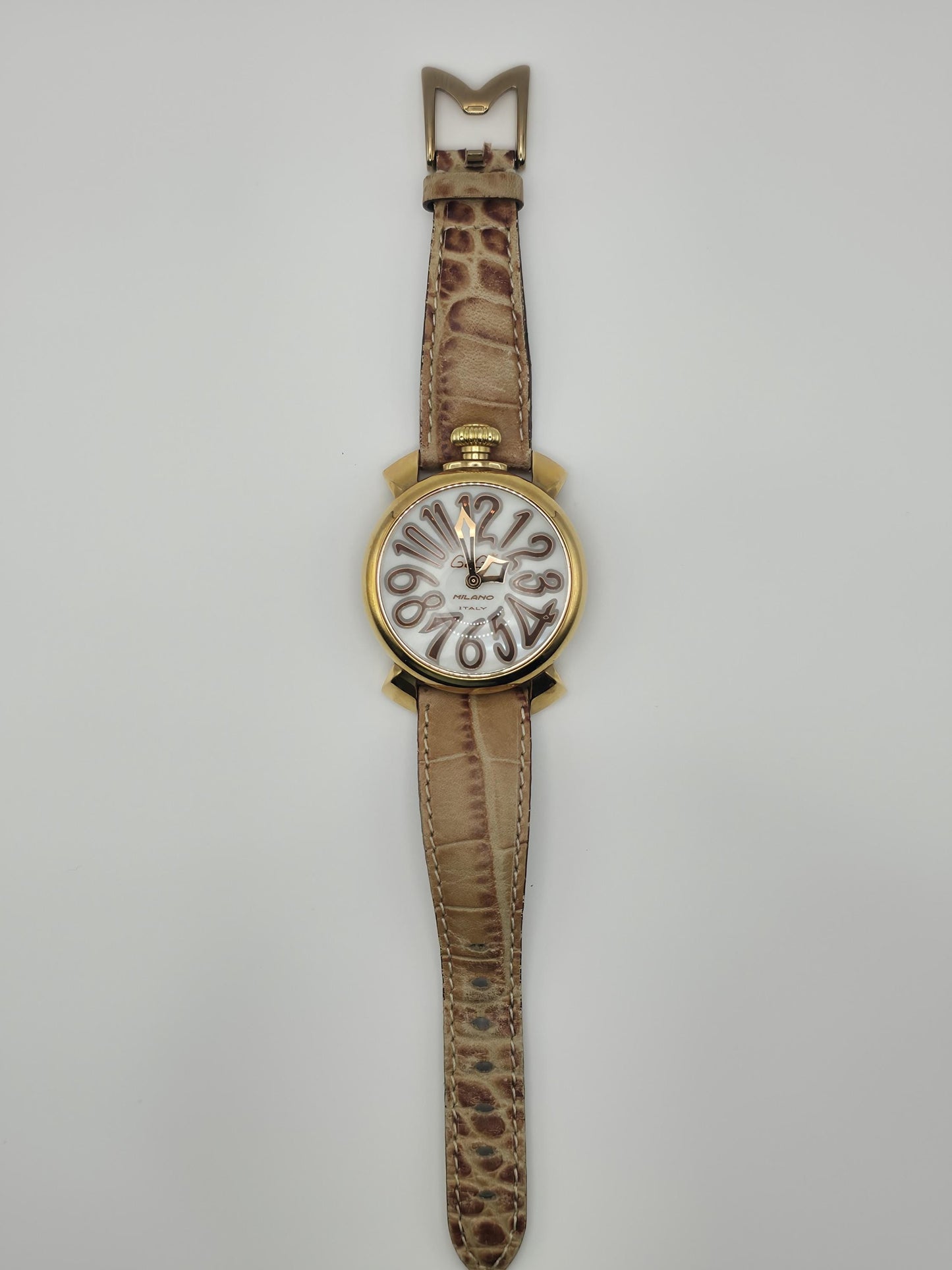 GaGa Milano Manuale 48mm Gold-Tone Men’s Watch – Italian Art Deco Style