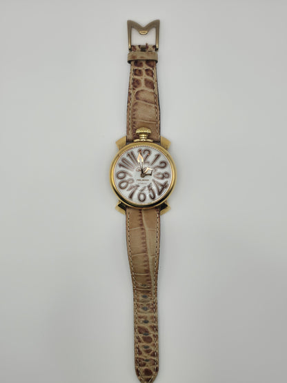 GaGa Milano Manuale 48mm Gold-Tone Men’s Watch – Italian Art Deco Style