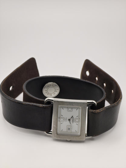 Hermès Paris Carré Quartz Men’s Watch – Swiss Made Minimalist Design