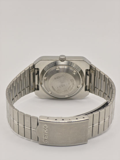 Vintage Seiko 5 Automatic Watch | 1980s Rectangular Stainless Steel, Japan Made