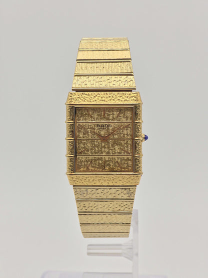 Vintage RADO Gold-Plated Textured Watch – Swiss Made – Box & Serial Card