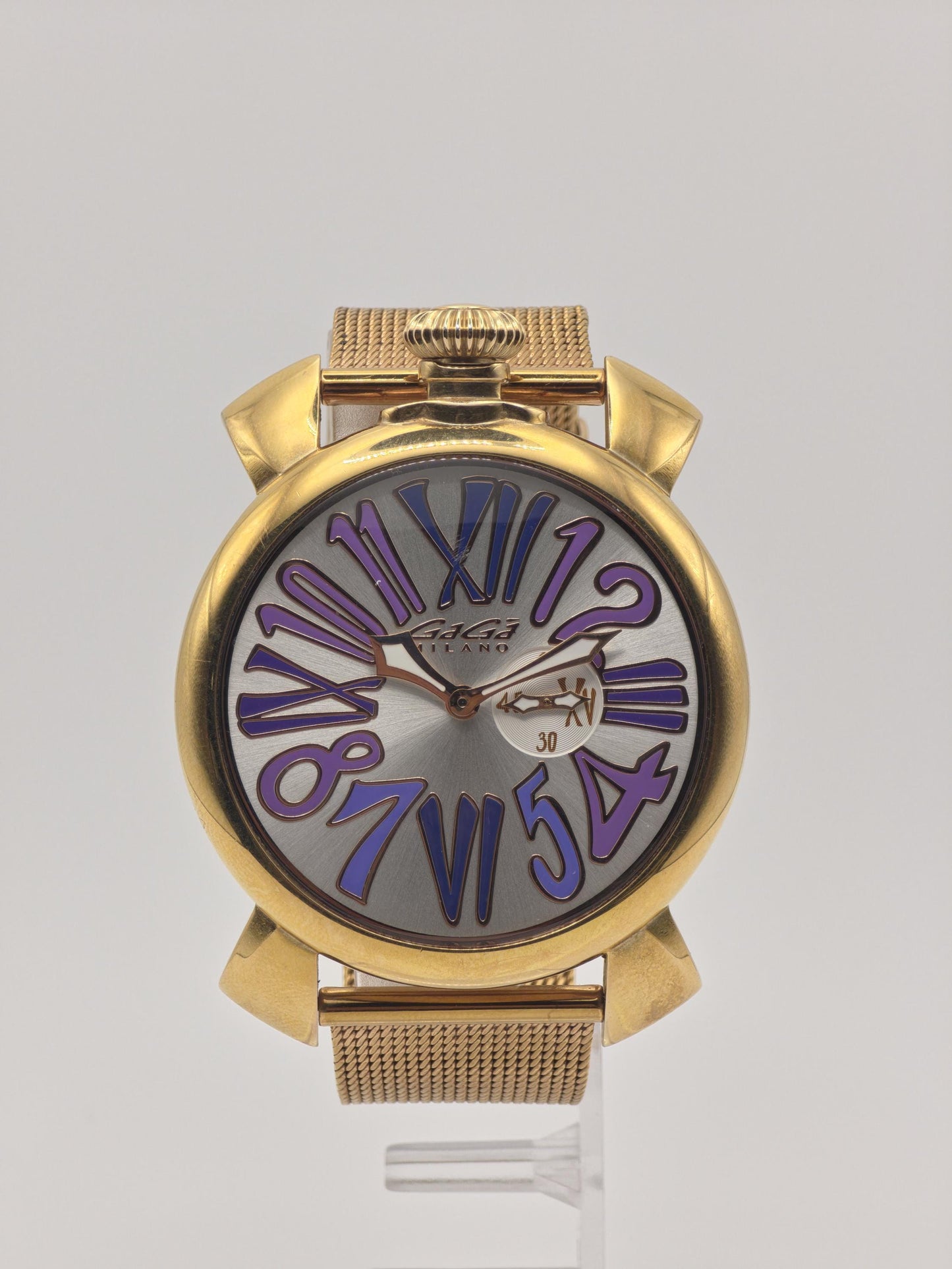 GaGà Milano Manuale 48mm Gold-Tone Wristwatch – Italian Design – Box & Papers