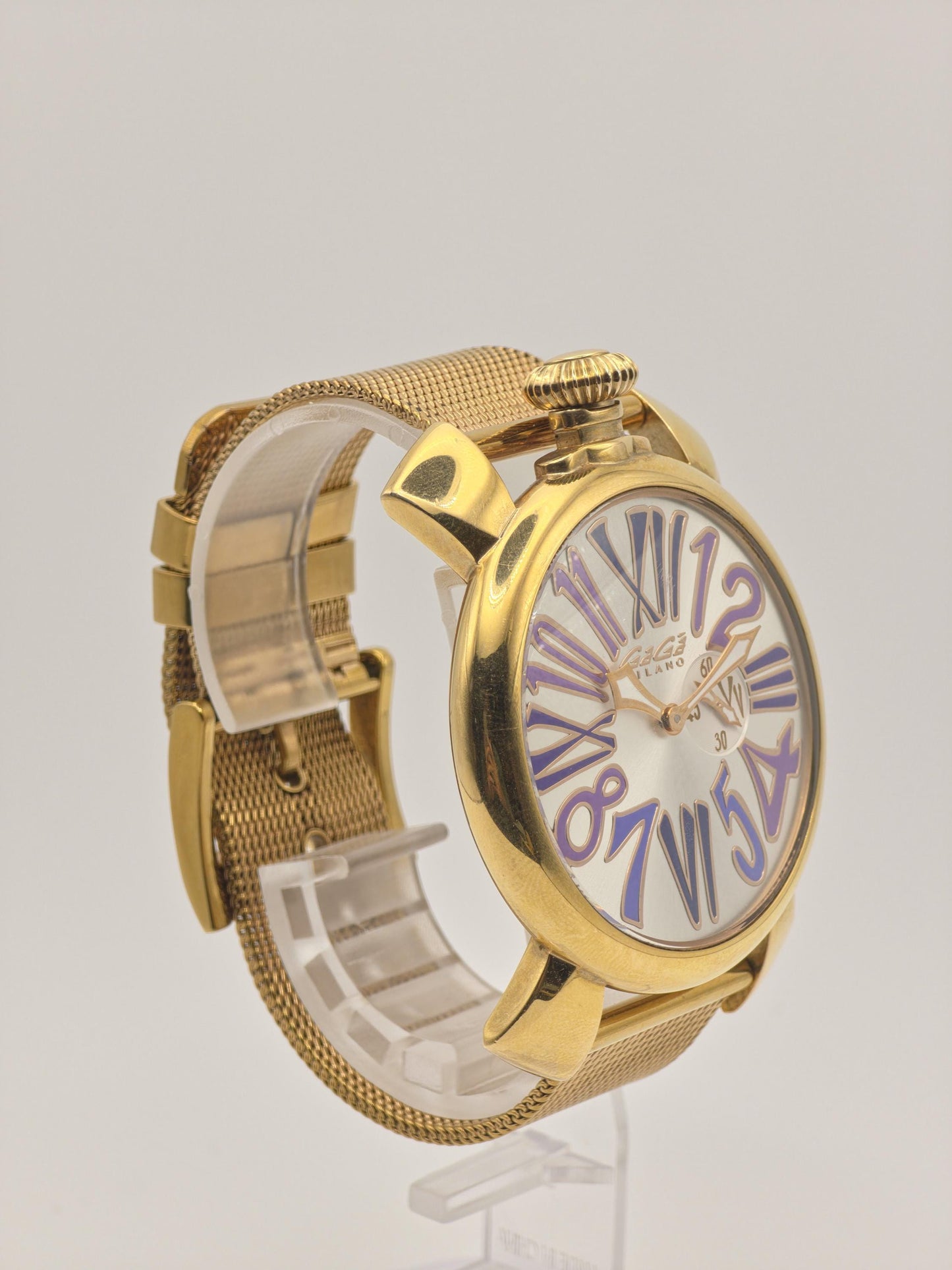 GaGà Milano Manuale 48mm Gold-Tone Wristwatch – Italian Design – Box & Papers