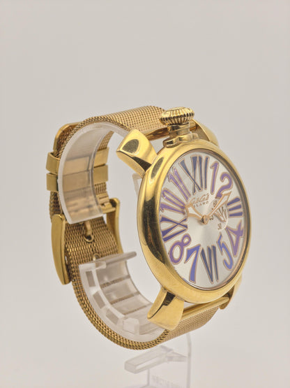 GaGà Milano Manuale 48mm Gold-Tone Wristwatch – Italian Design – Box & Papers