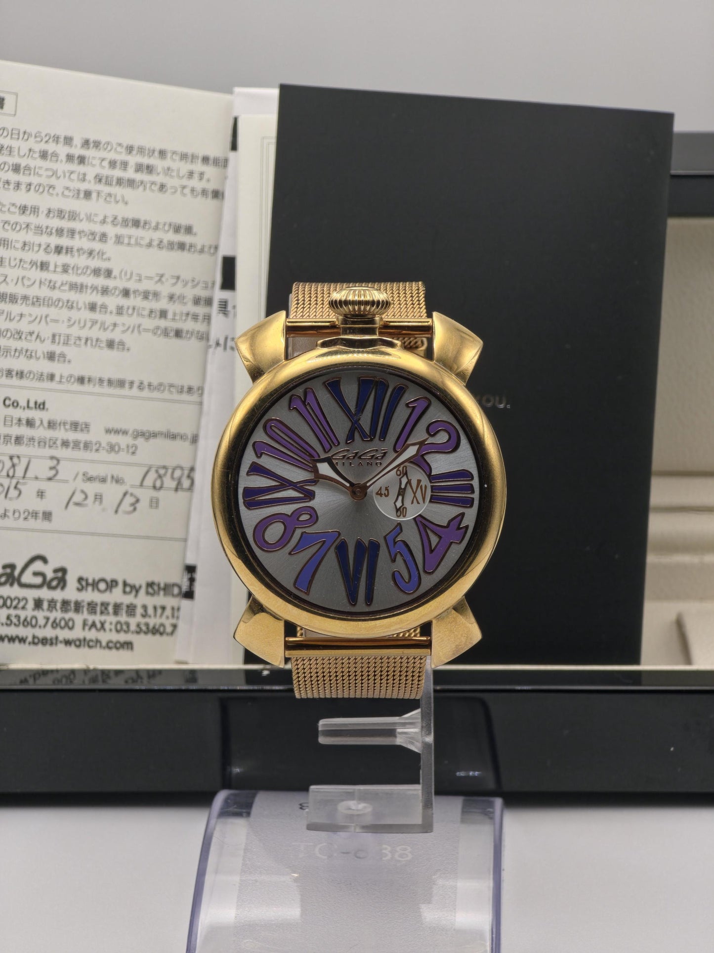 GaGà Milano Manuale 48mm Gold-Tone Wristwatch – Italian Design – Box & Papers