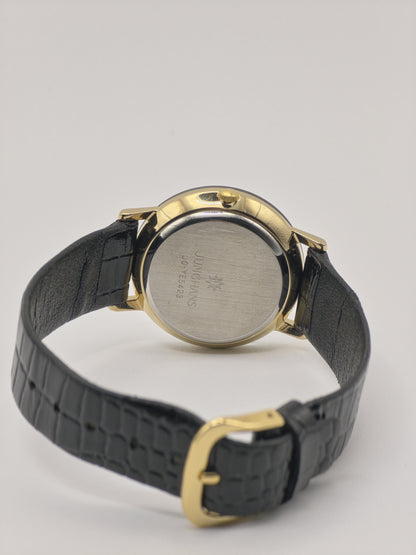 JUNCHANS Astra Quartz – Black Onyx Dial – Gold-Tone Case – Box & Warranty