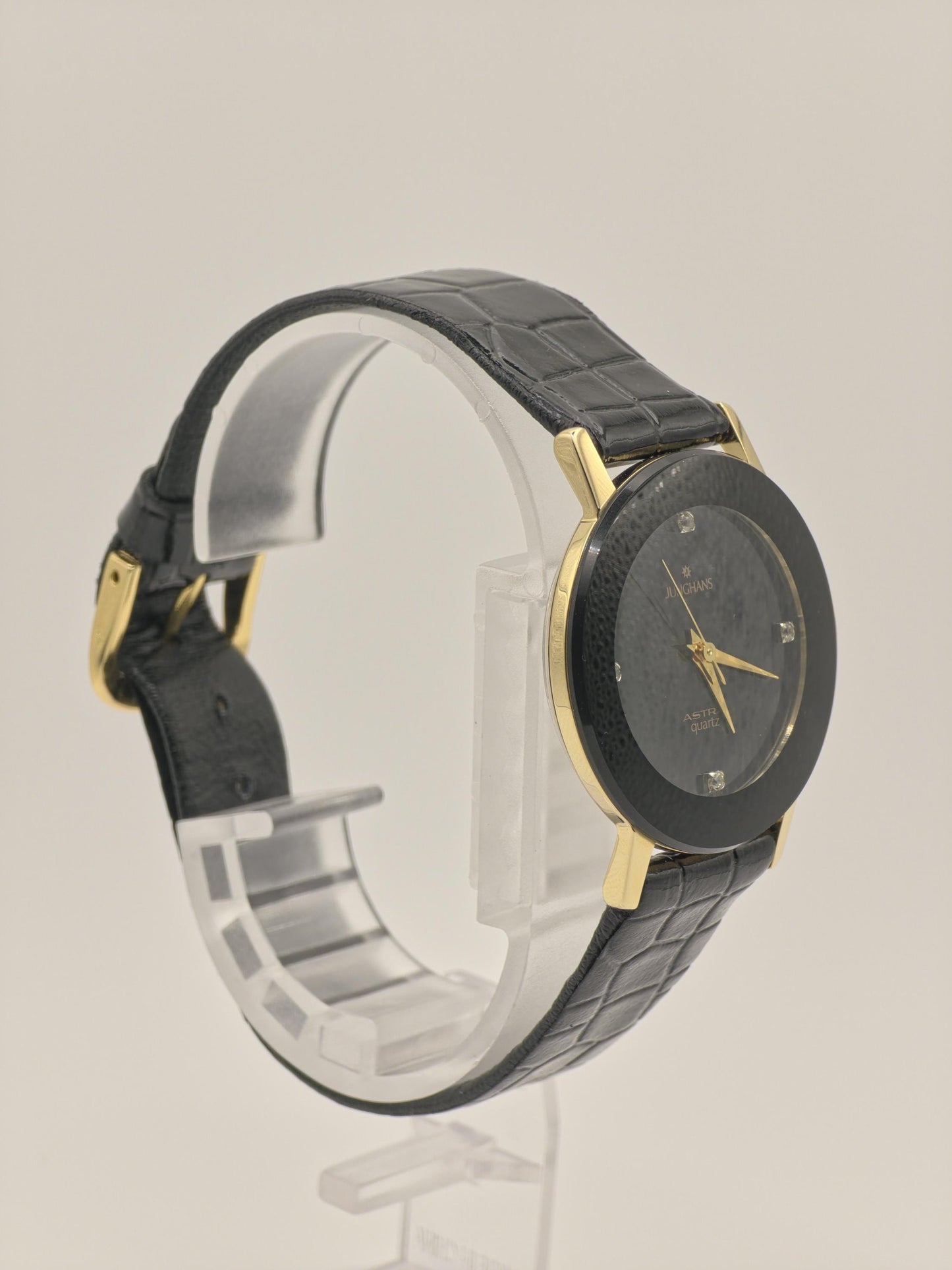 JUNCHANS Astra Quartz – Black Onyx Dial – Gold-Tone Case – Box & Warranty