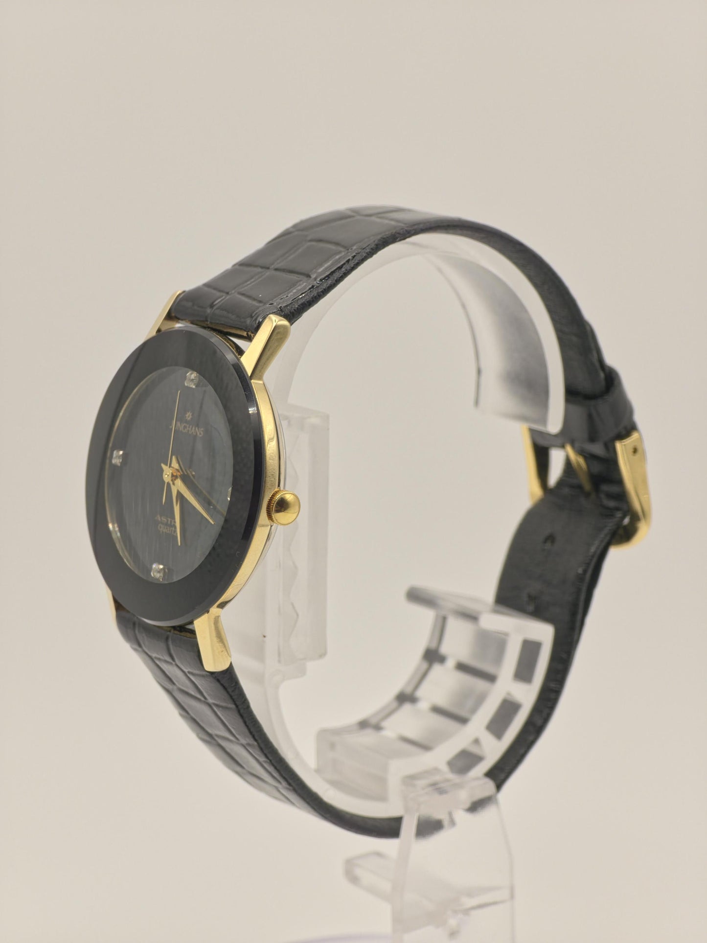 JUNCHANS Astra Quartz – Black Onyx Dial – Gold-Tone Case – Box & Warranty