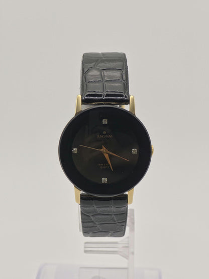 JUNCHANS Astra Quartz – Black Onyx Dial – Gold-Tone Case – Box & Warranty