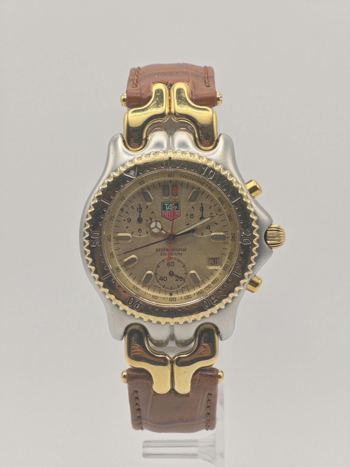 Vintage TAG Heuer Chronograph | Two-Tone Champagne Dial, Leather Strap