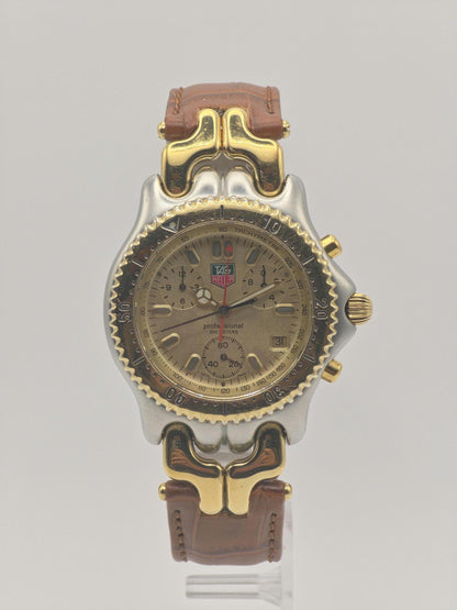 Vintage TAG Heuer Chronograph | Two-Tone Champagne Dial, Leather Strap