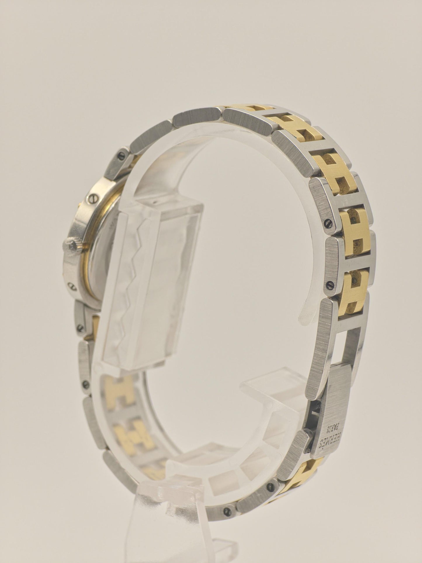 Vintage HERMES PARIS Ladies Watch Two Tone H Link Bracelet Clipper Style Quartz Luxury Swiss Made Gift for Her Anniversary